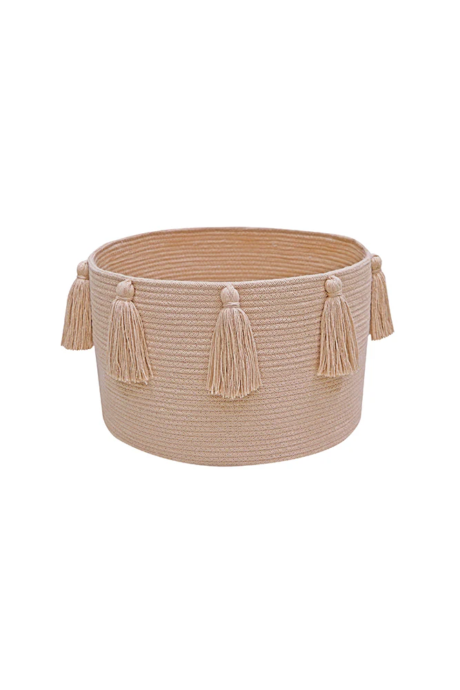 Basket New Tassels Rose