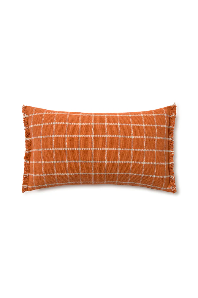 CUSHION GEO BLOCK TERRACOTA