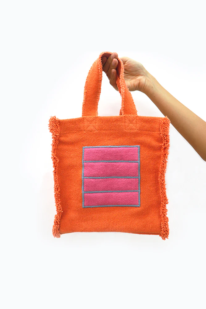 FABRIC HANDBAG ORANGE CELL - Image 4