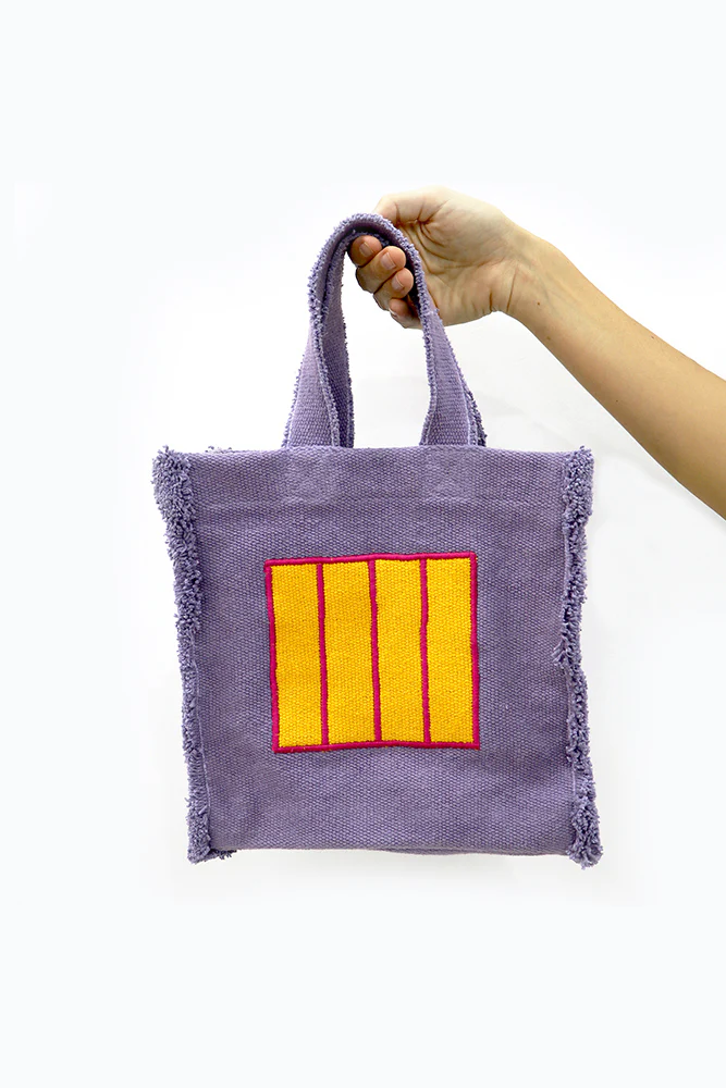 FABRIC HANDBAG PURPLE CELL - Image 3