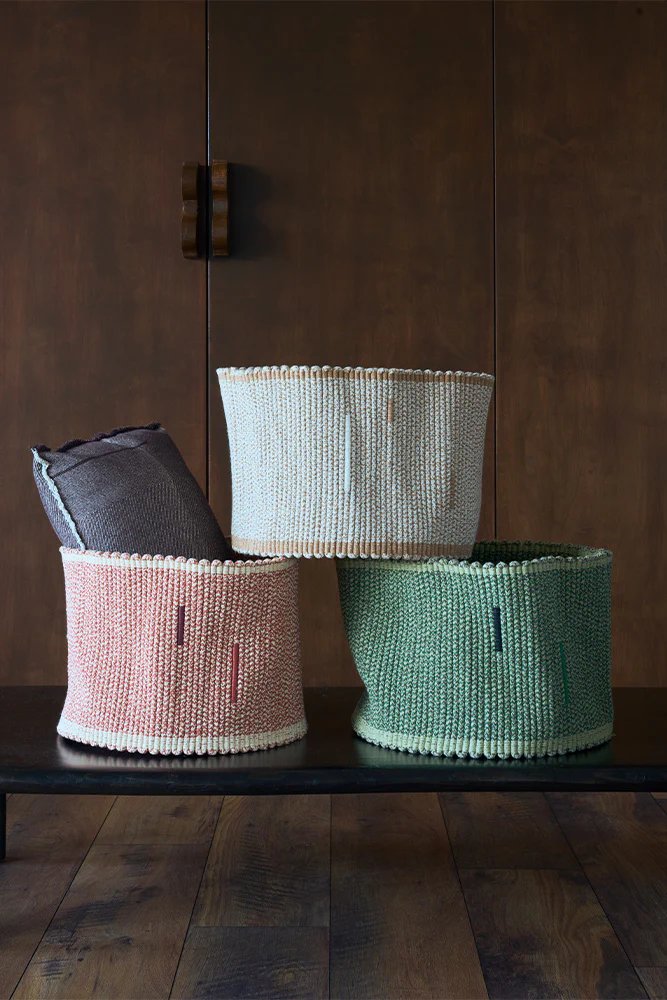 HANDLOOM BASKET VERTICAL TERRACOTA - Image 2