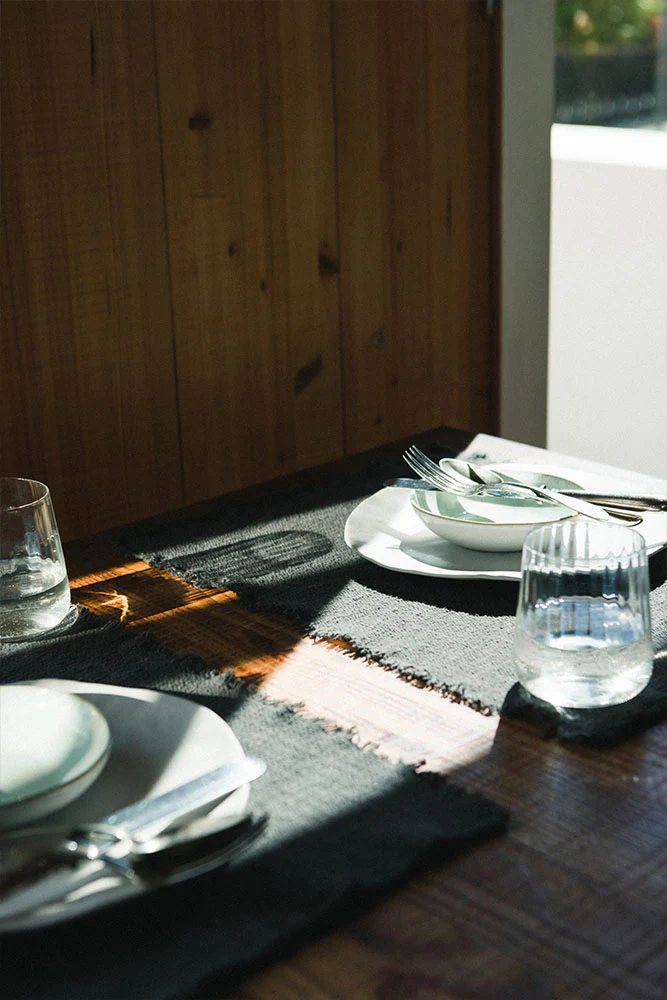 Handloom Placemats Dark grey (Set of 2) - Image 4