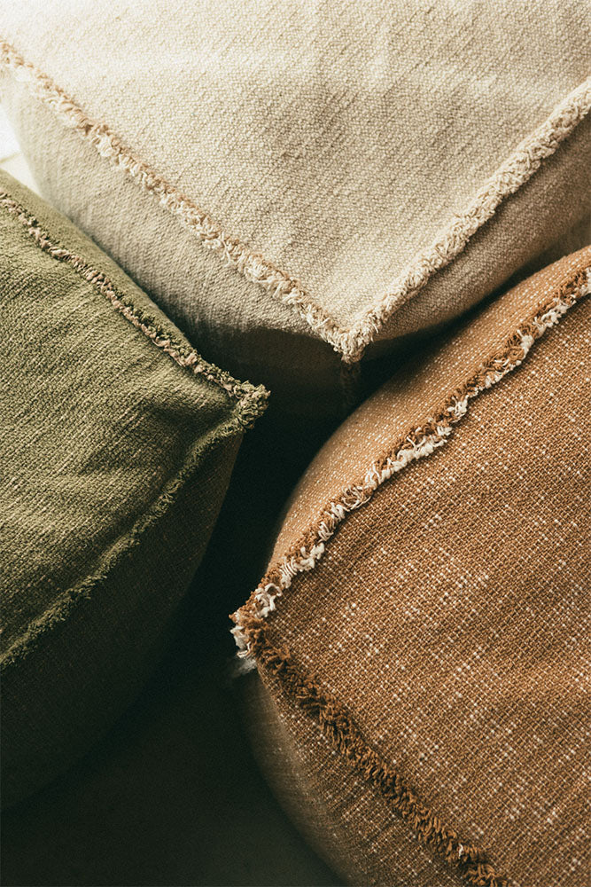Handloom Pouf Ochre - Image 3