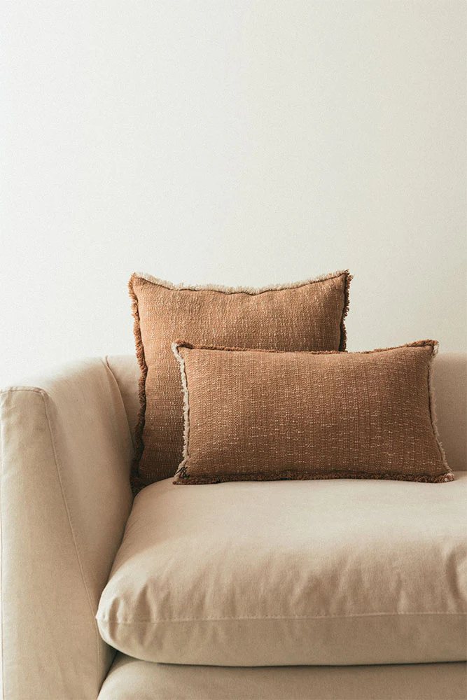 Handloom Rectangular Cushion Ochre - Image 2