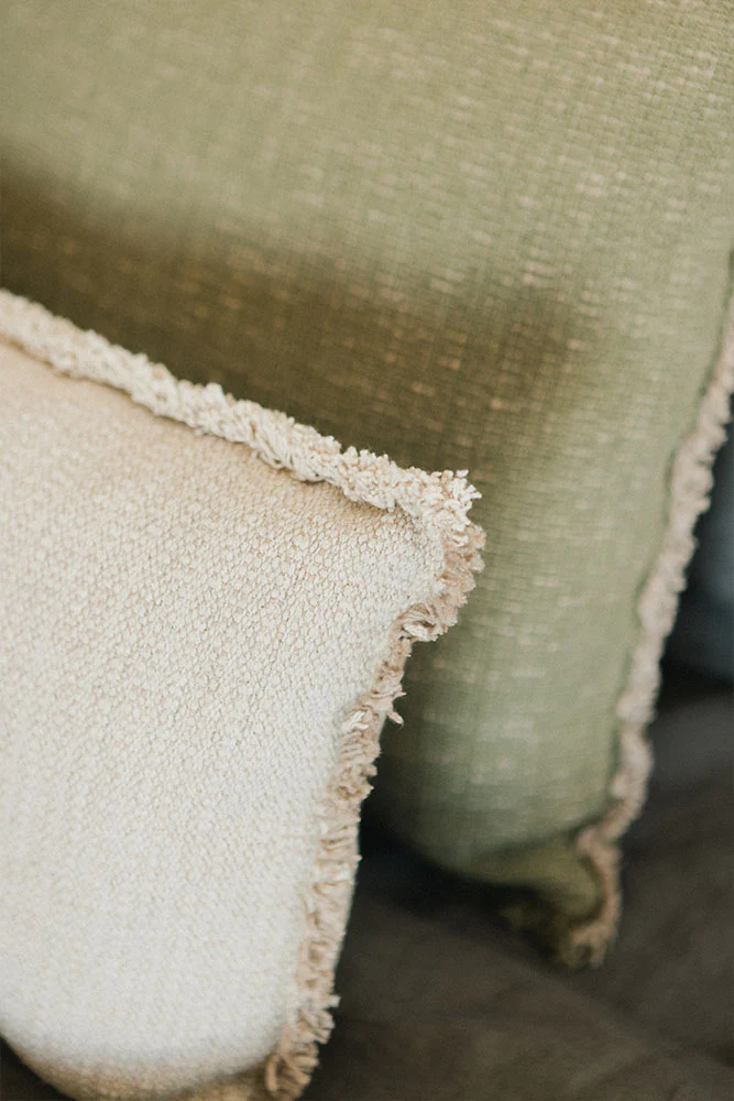 Handloom Square Cushion Beige - Image 5