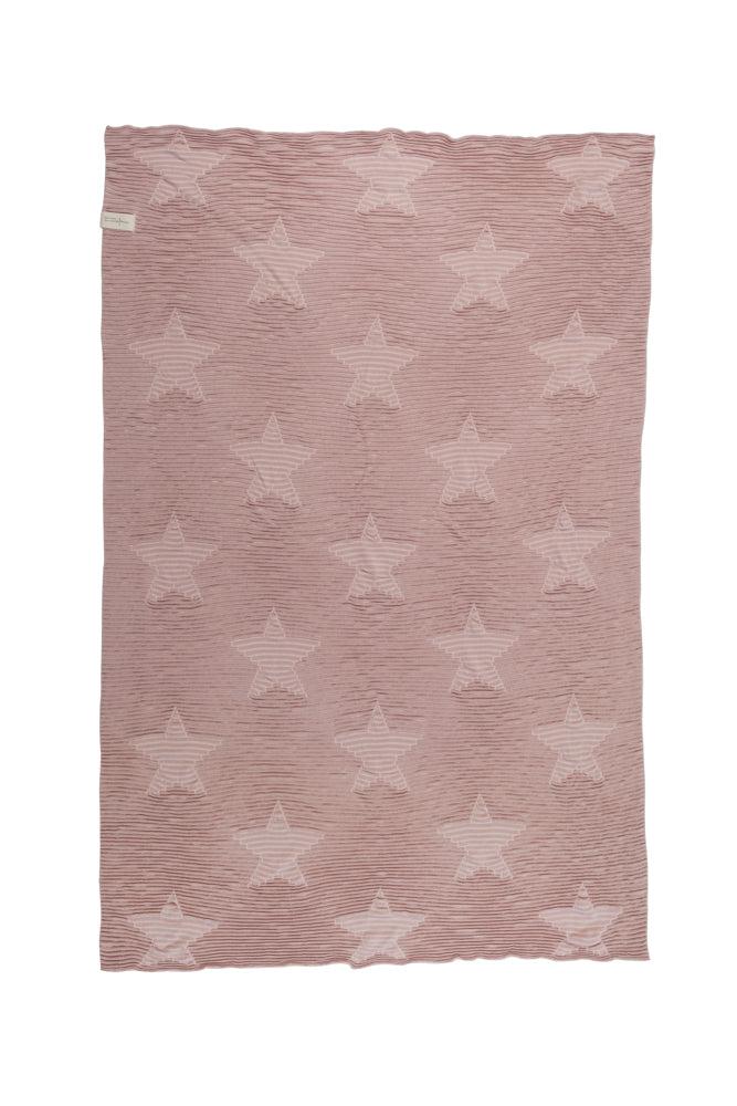KNITTED BABY BLANKET HIPPY STARS-VINTAGE NUDE