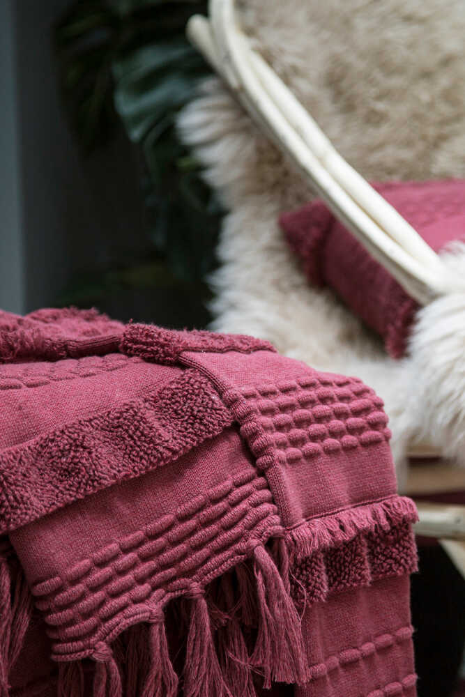 KNITTED BLANKET AIR SAVANNAH RED - Image 4