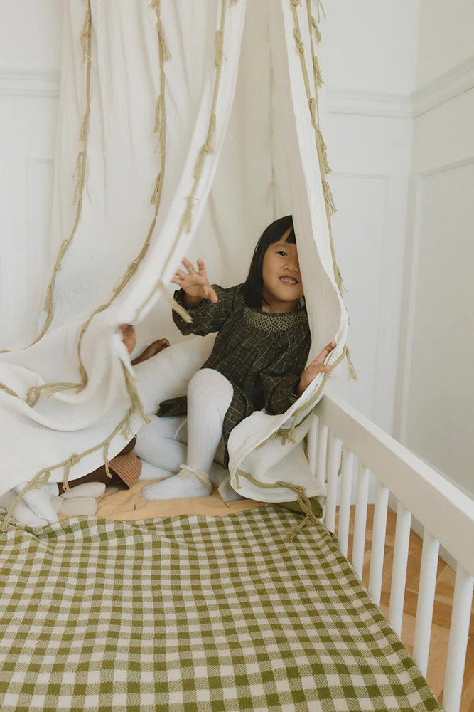 KNITTED BLANKET VICHY MATCHA - Image 3