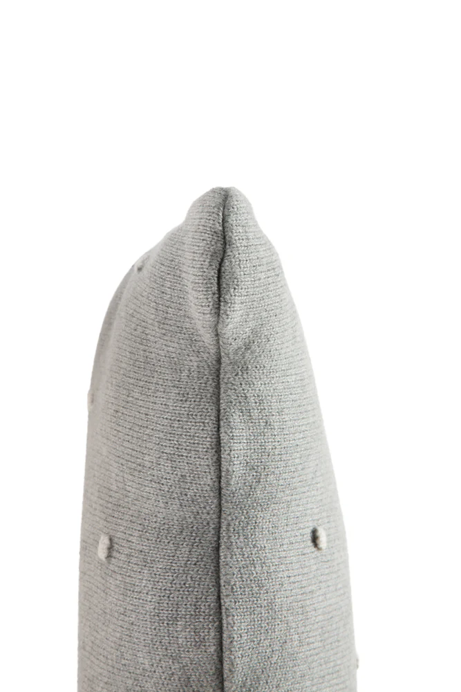 KNITTED CUSHION BISCUIT GREY - Image 5