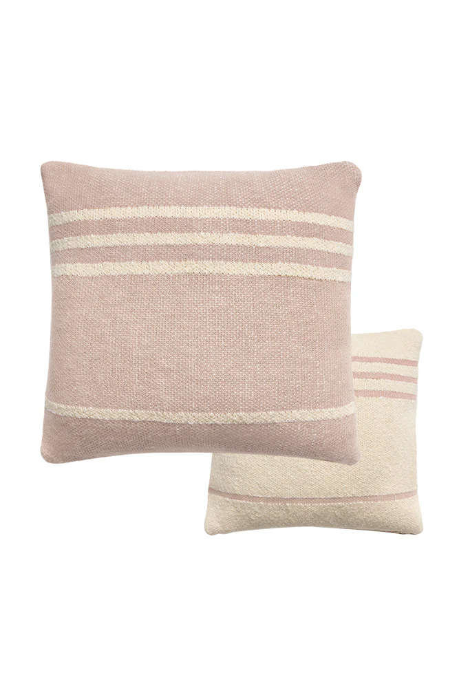 KNITTED CUSHION DUETTO VINTAGE NUDE - NATURAL