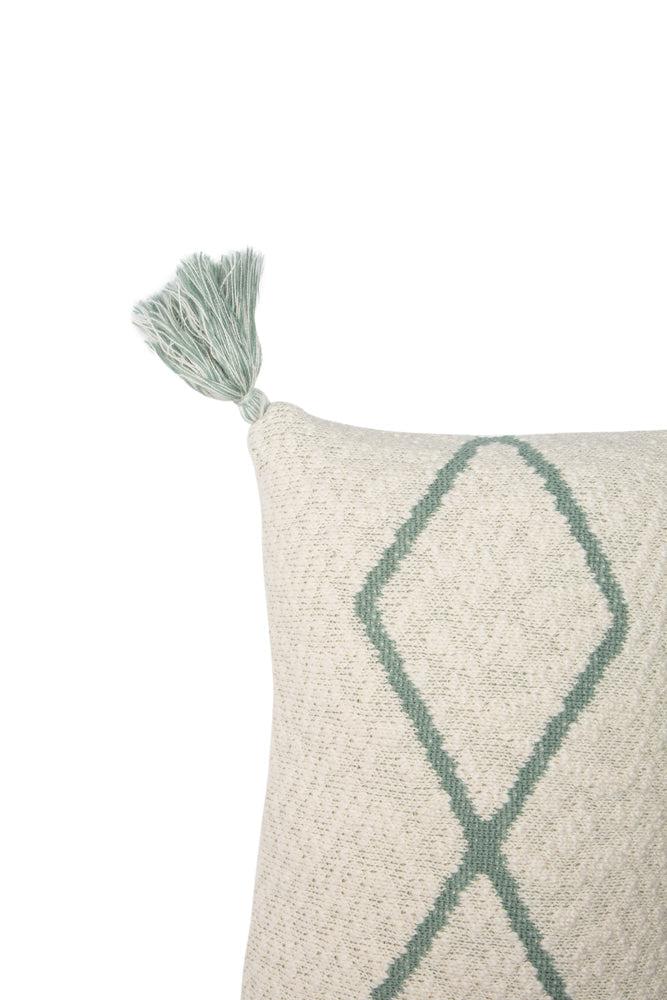 KNITTED CUSHION LITTLE OASIS NATURAL - INDUS BLUE - Image 4
