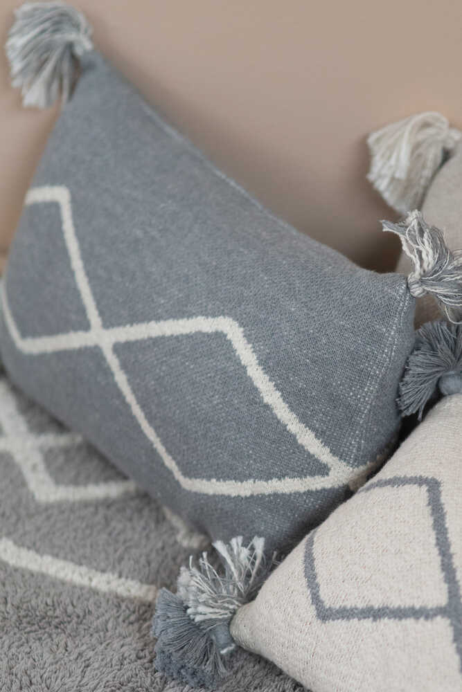 KNITTED CUSHION OASIS GREY - Image 3