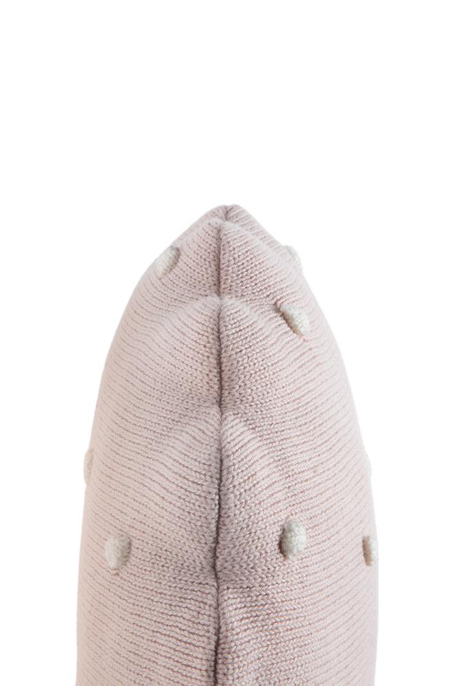 KNITTED CUSHION ROUND BISCUIT PINK - Image 5