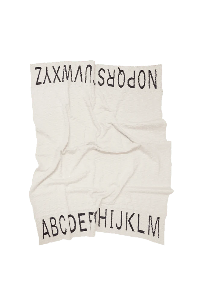 KNITTED BLANKET ABC NATURAL/BLACK - Image 4