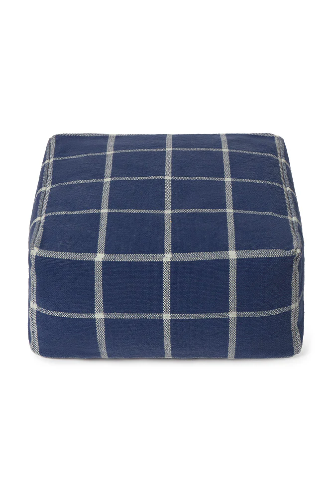 POUF GEO BLOCK NAVY BLUE