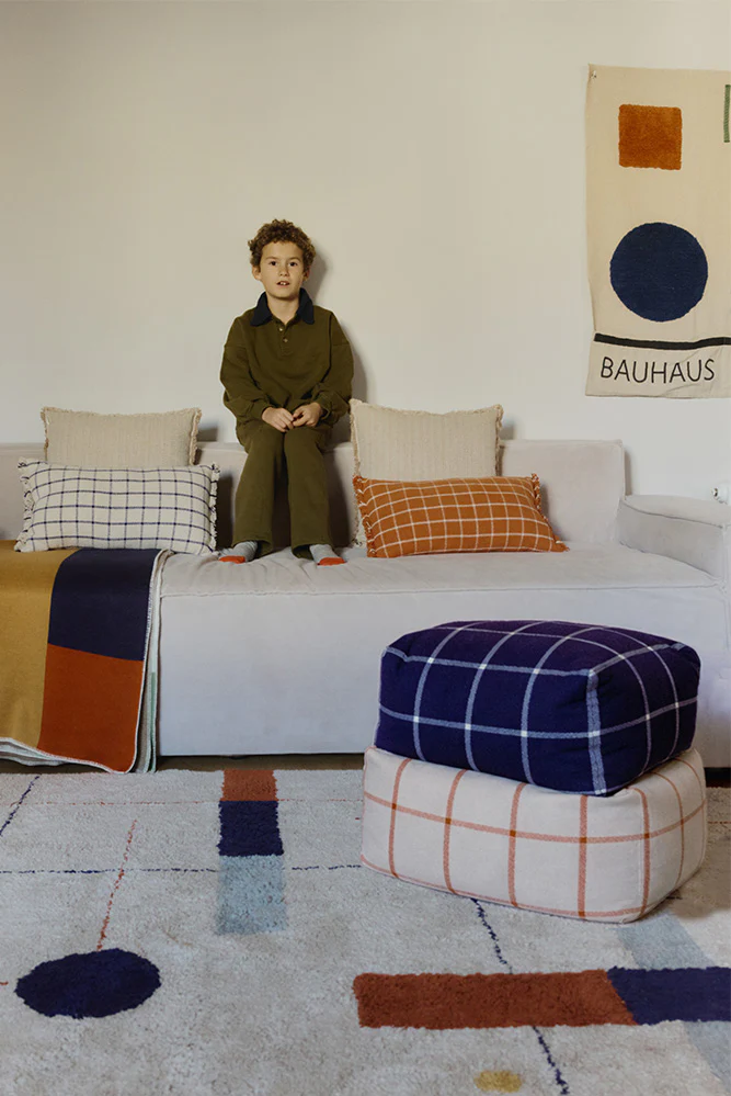 POUF GEO BLOCK NAVY BLUE - Image 5