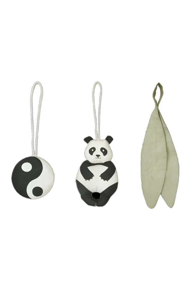 SET OF 3 RATTLE TOY SENSORIAL HANGERS BAMBOO