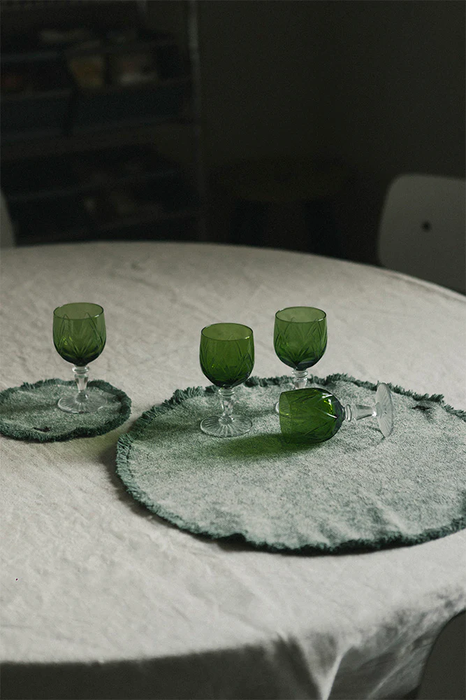 STONEWASHED PLACEMATS AND COASTERS DUCK GREEN (SET OF 2) - Image 2