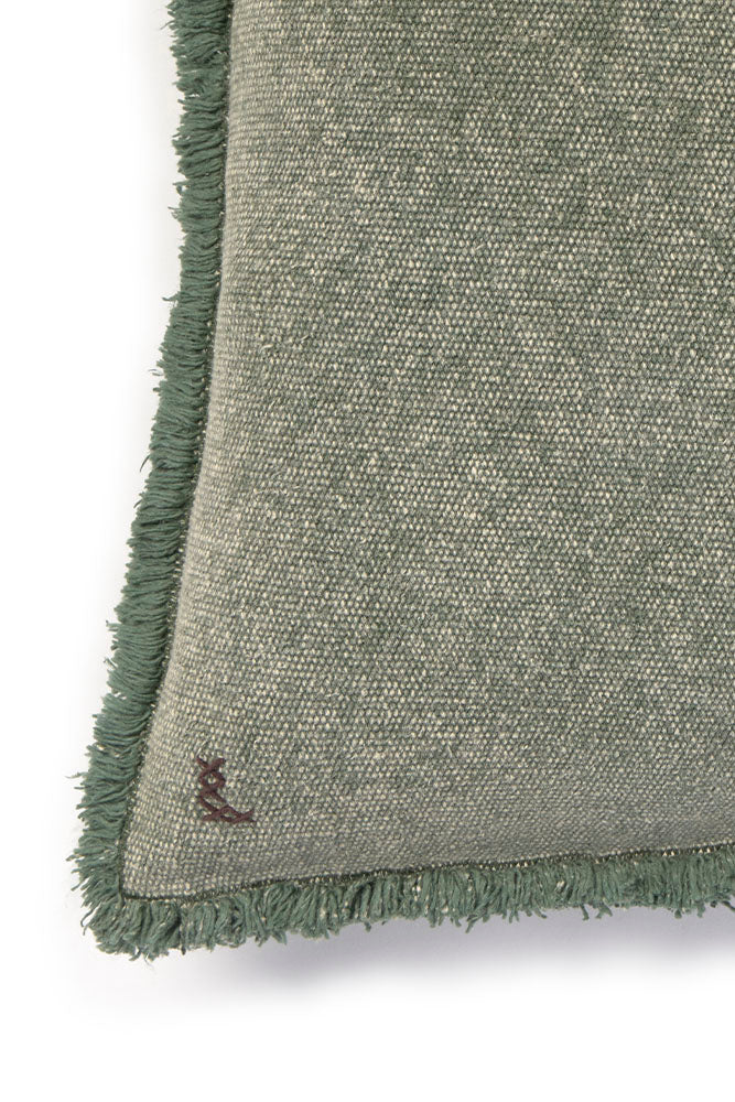 STONEWASHED SQUARE CUSHION DUCK GREEN - Image 3