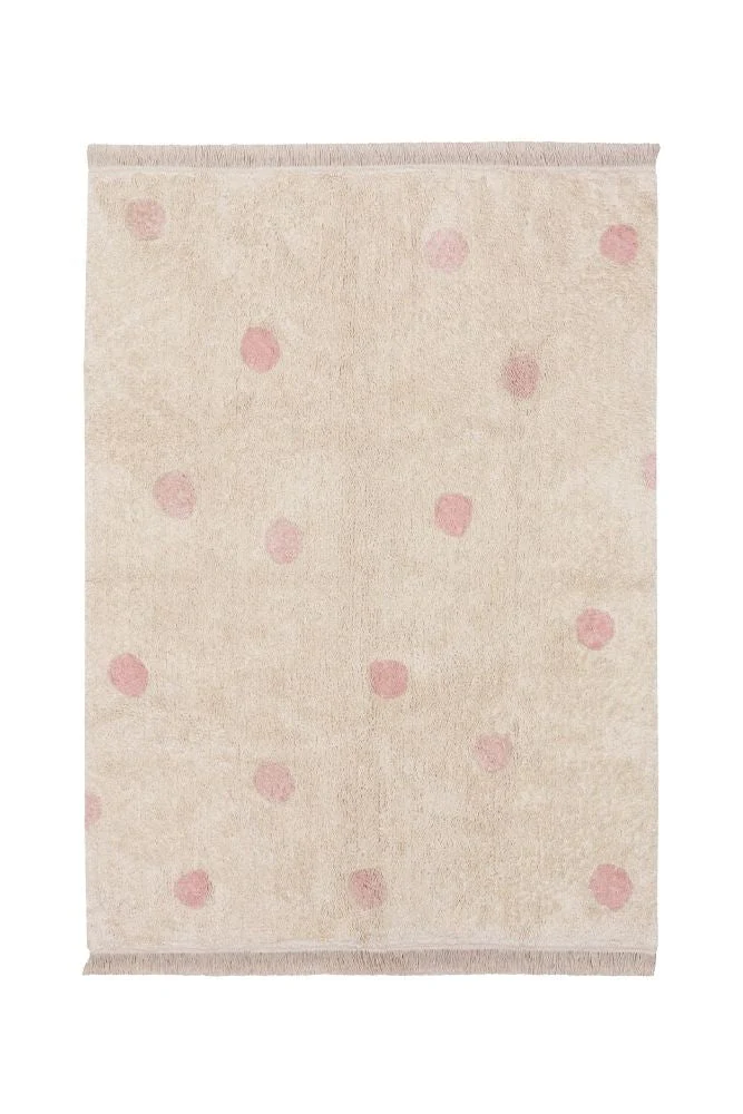 WASHABLE RUG HIPPY DOTS NATURAL - VINTAGE NUDE