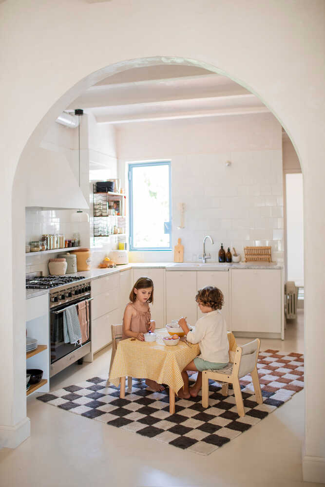 WASHABLE RUG KITCHEN TILES TOFFEE - Image 5