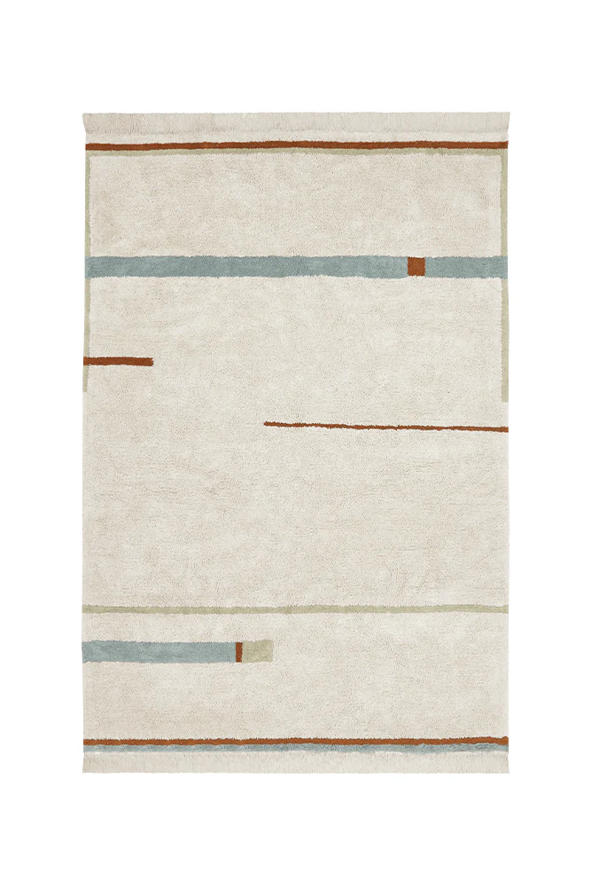 WASHABLE RUG LANES VINTAGE BLUE