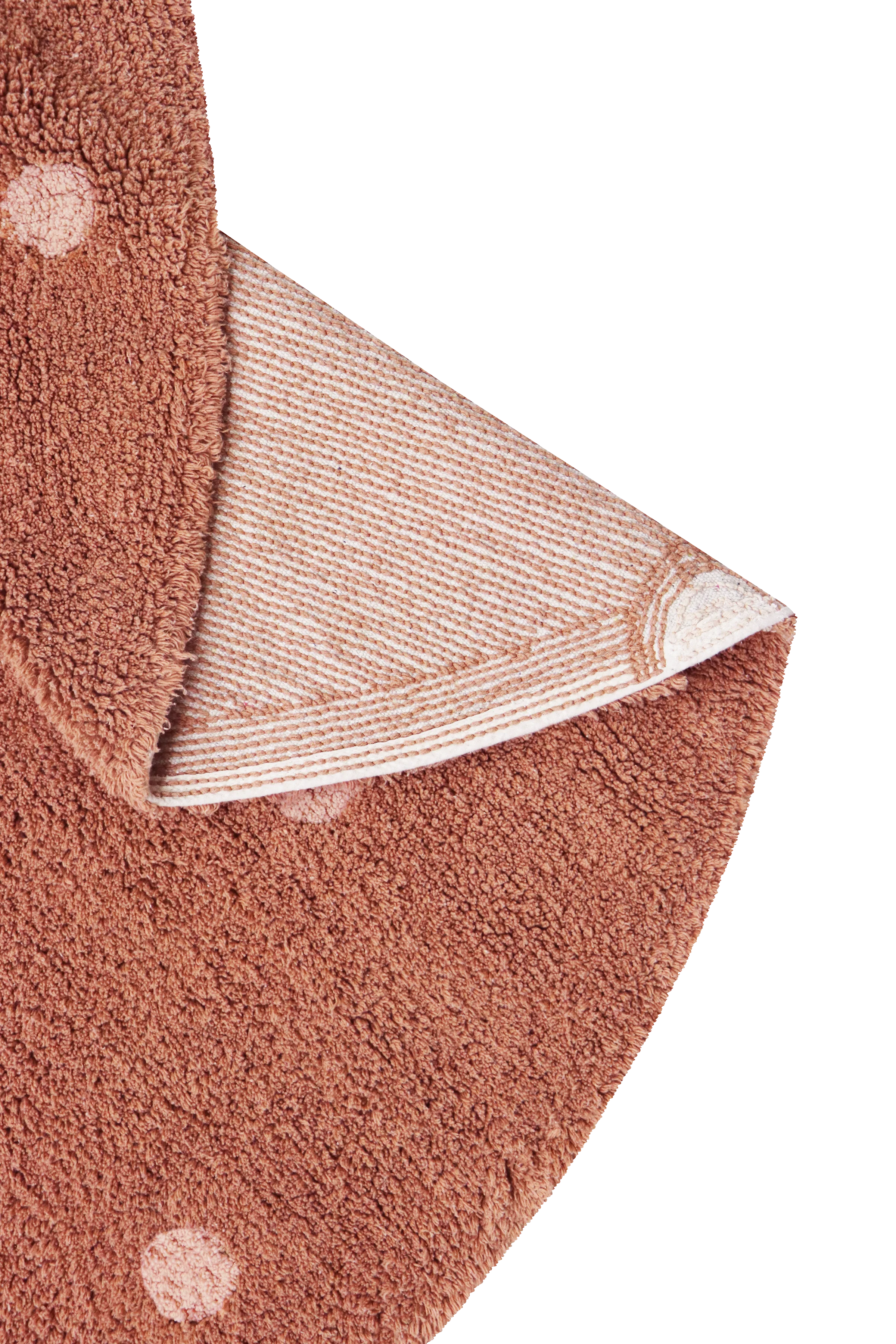 WASHABLE RUG ROUND DOT CHESTNUT - Image 5