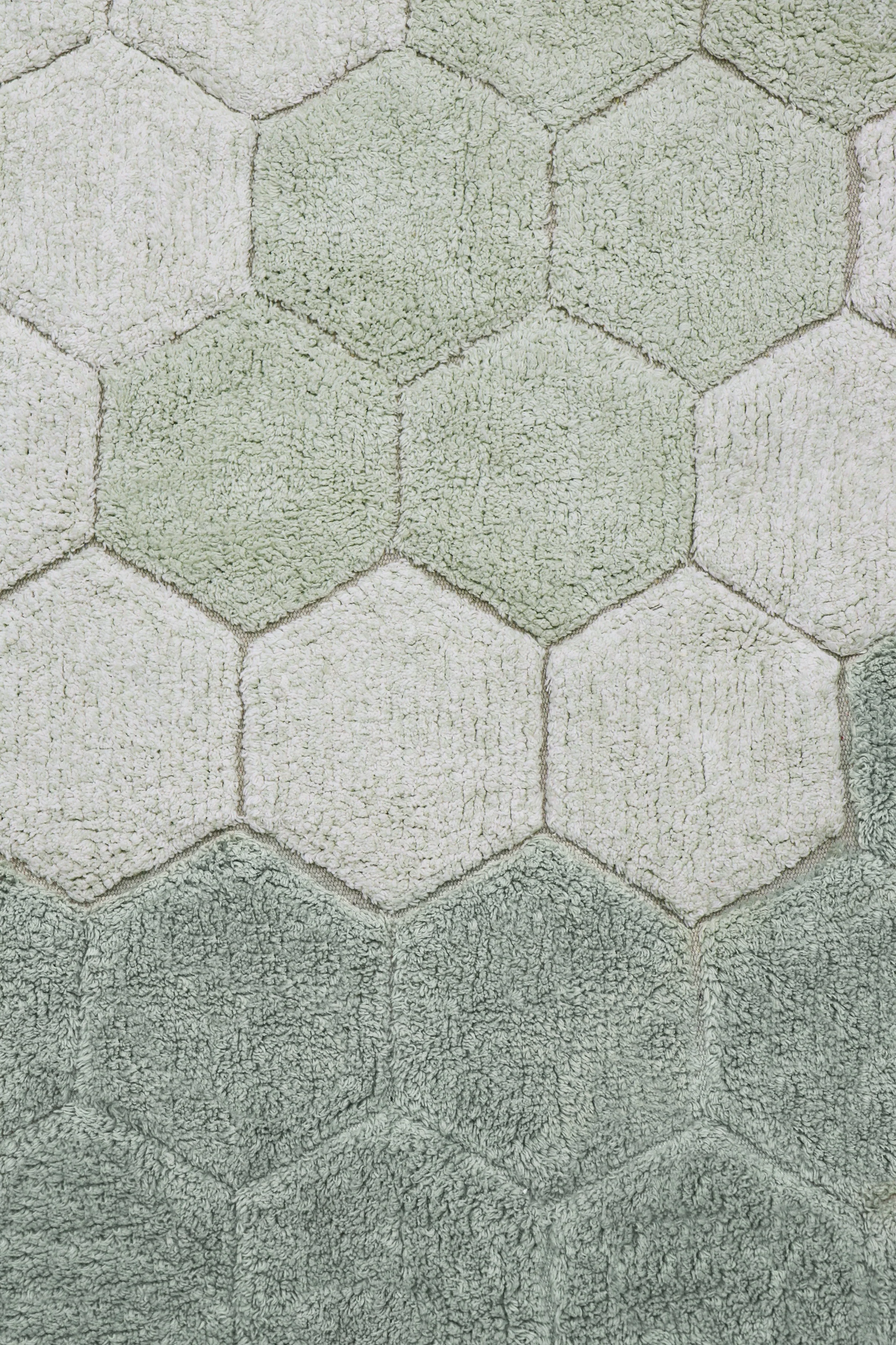 WASHABLE RUG ROUND HONEYCOMB BLUE SAGE - Image 3