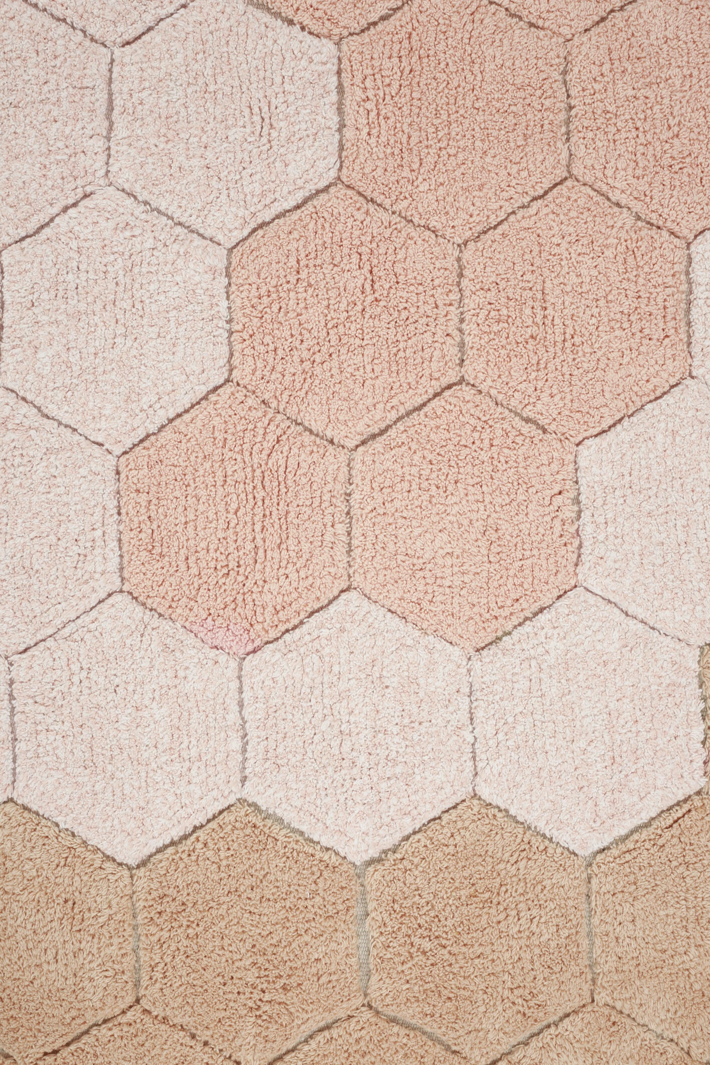 WASHABLE RUG ROUND HONEYCOMB ROSE - Image 5
