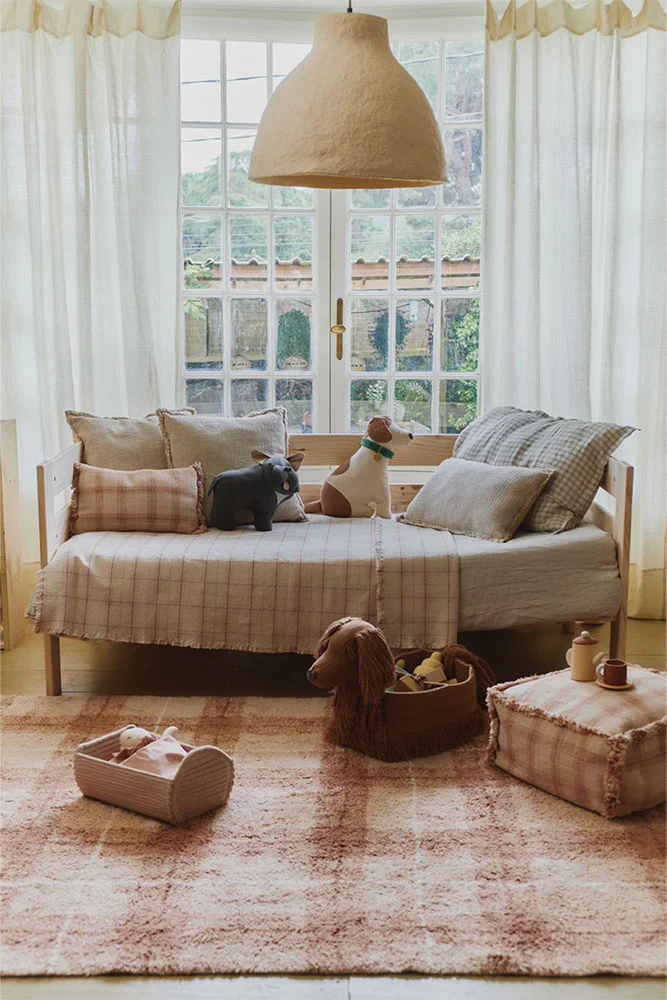 WASHABLE RUG TARTAN ROSE - Image 2
